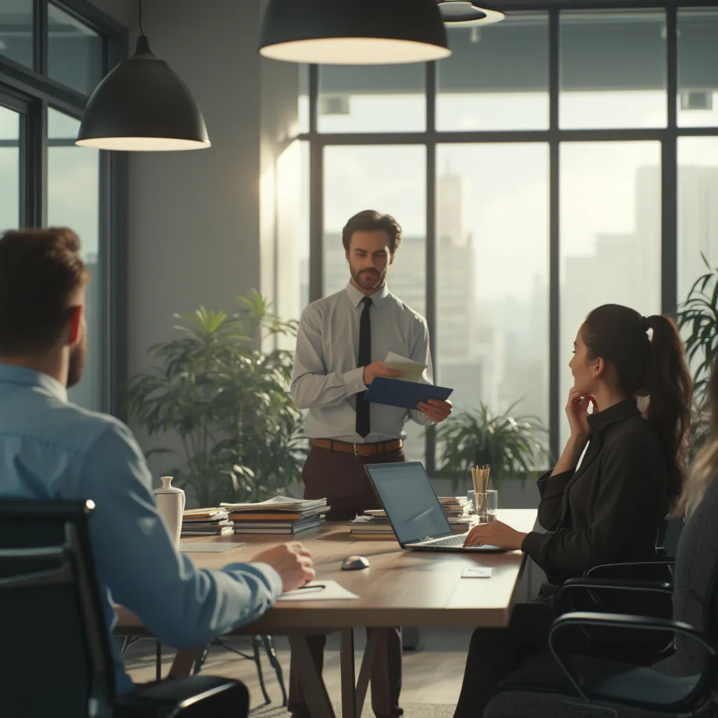 Consultant donnant une présentation